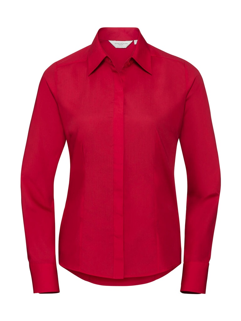 Ladies' LS Fitted Poplin Shirt Classic Red