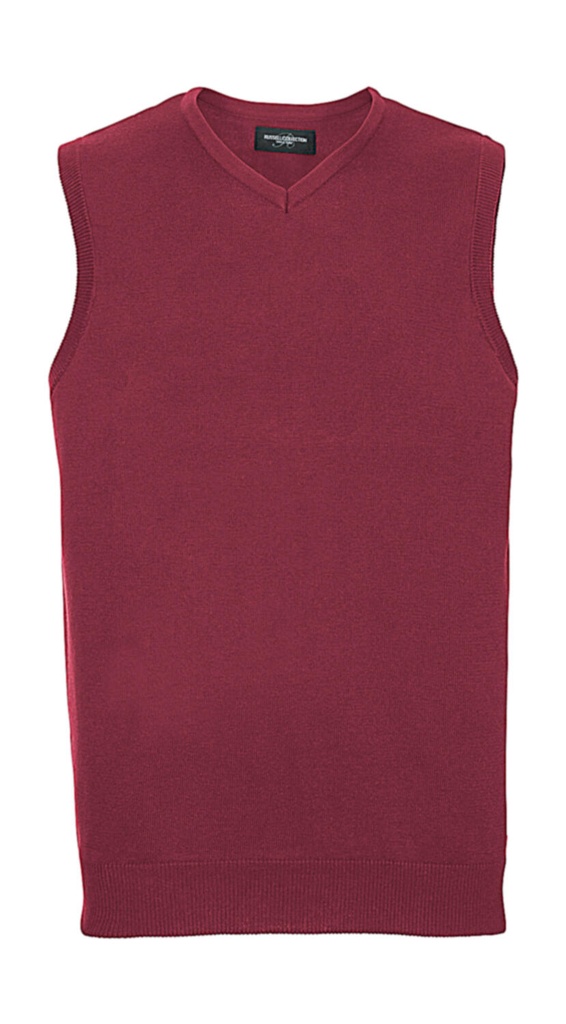 Adults' V-Neck Sleeveless Knitted Pullover Cranberry Marl