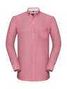 Men's LS Tailored Washed Oxford Shirt Oxford Red/Cream