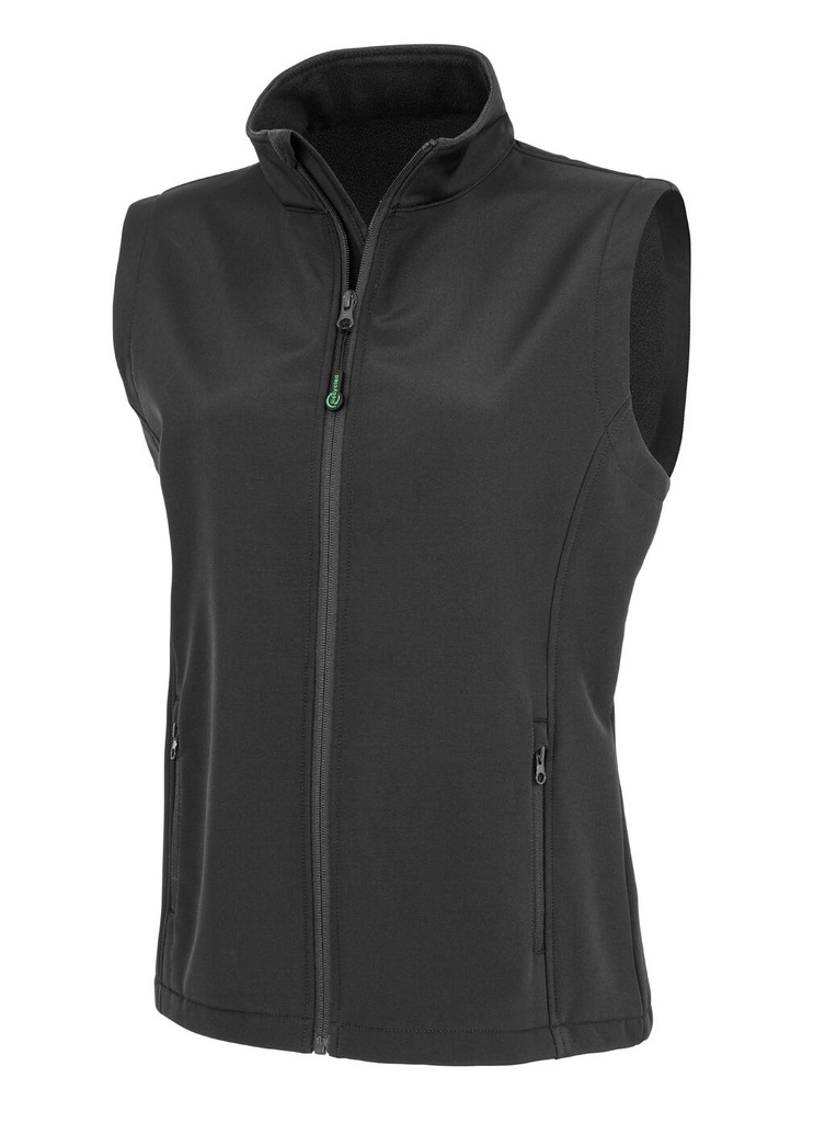 Women's Recycled 2-Layer Printable Softshell B/W Black