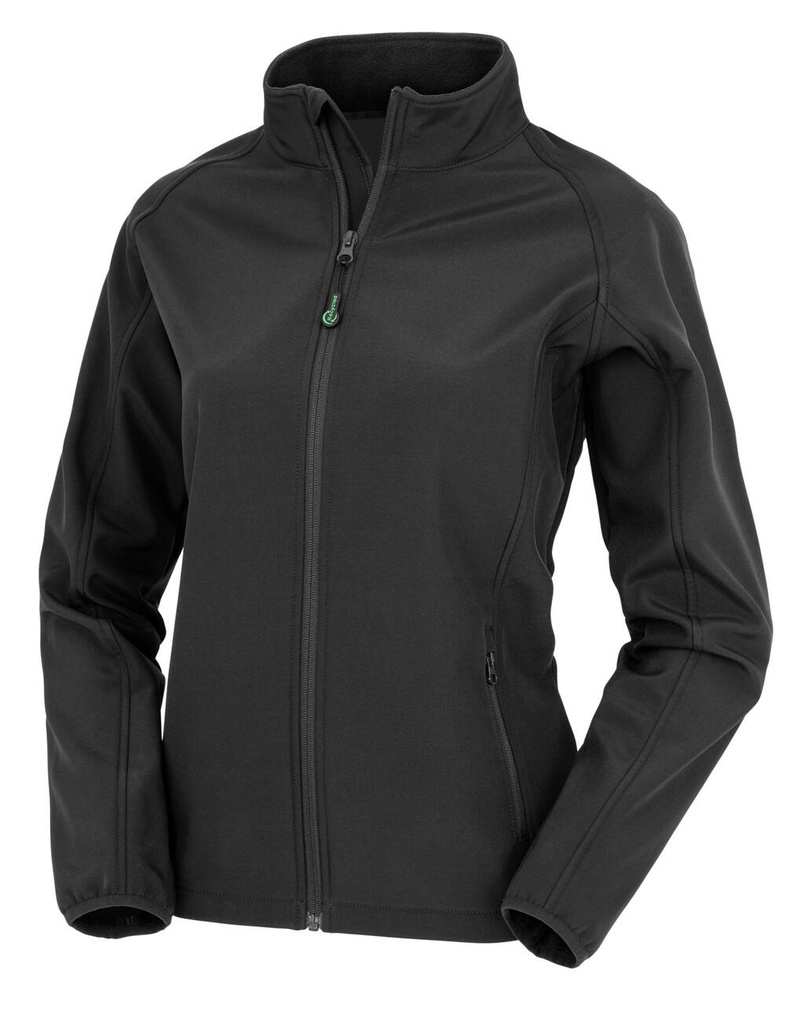 Women's Recycled 2-Layer Printable Softshell Jkt Black