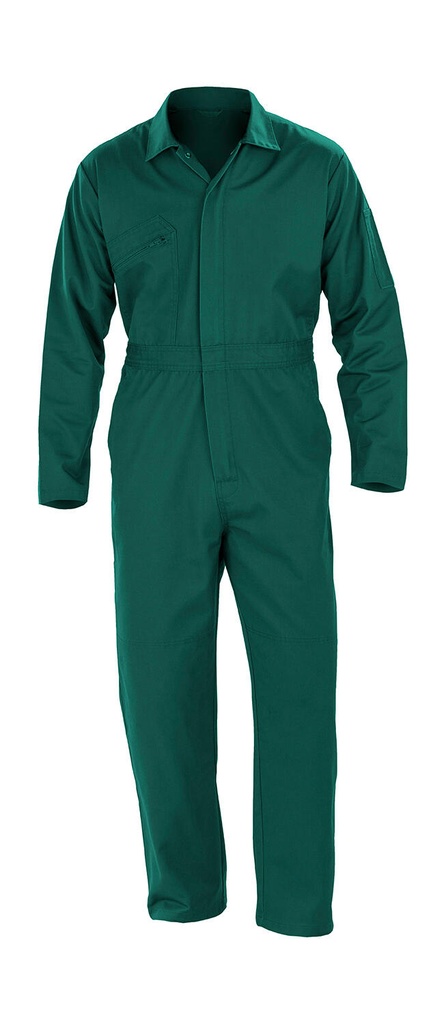 Recycled Action Overall with Zip Front Bottle Green