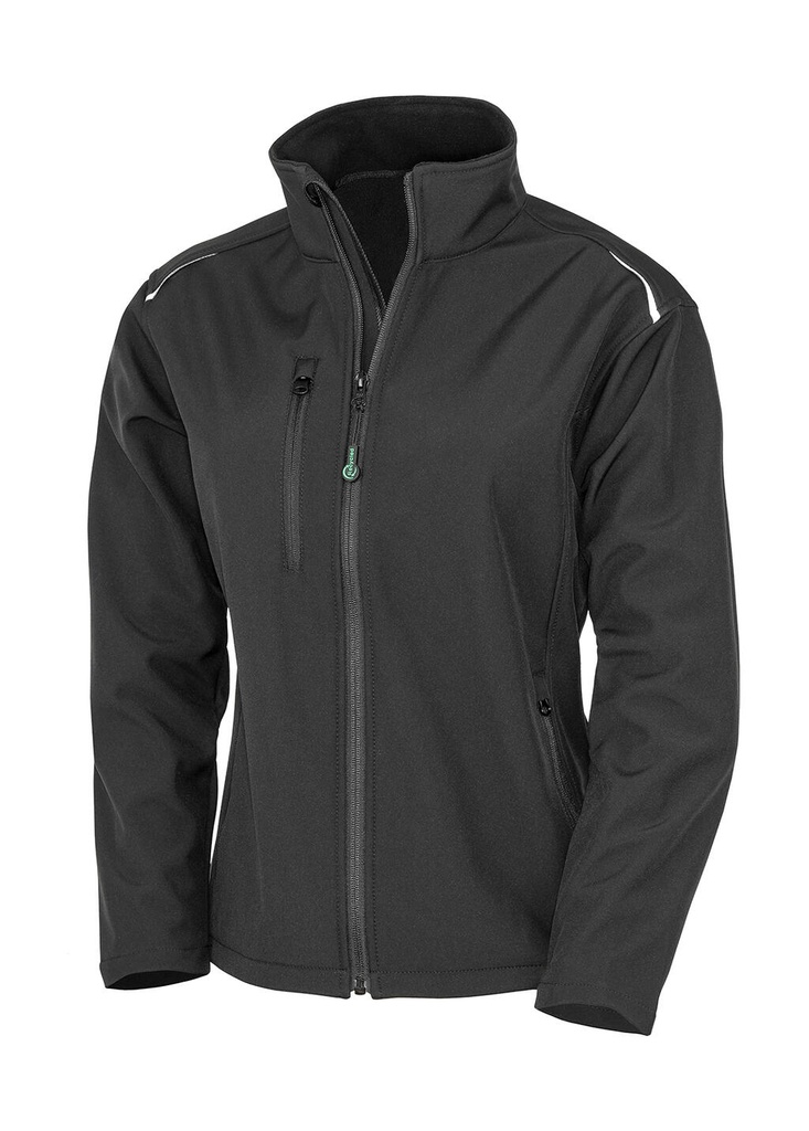 Womens Recycled 3-Layer Printable Softshell Jacket Black