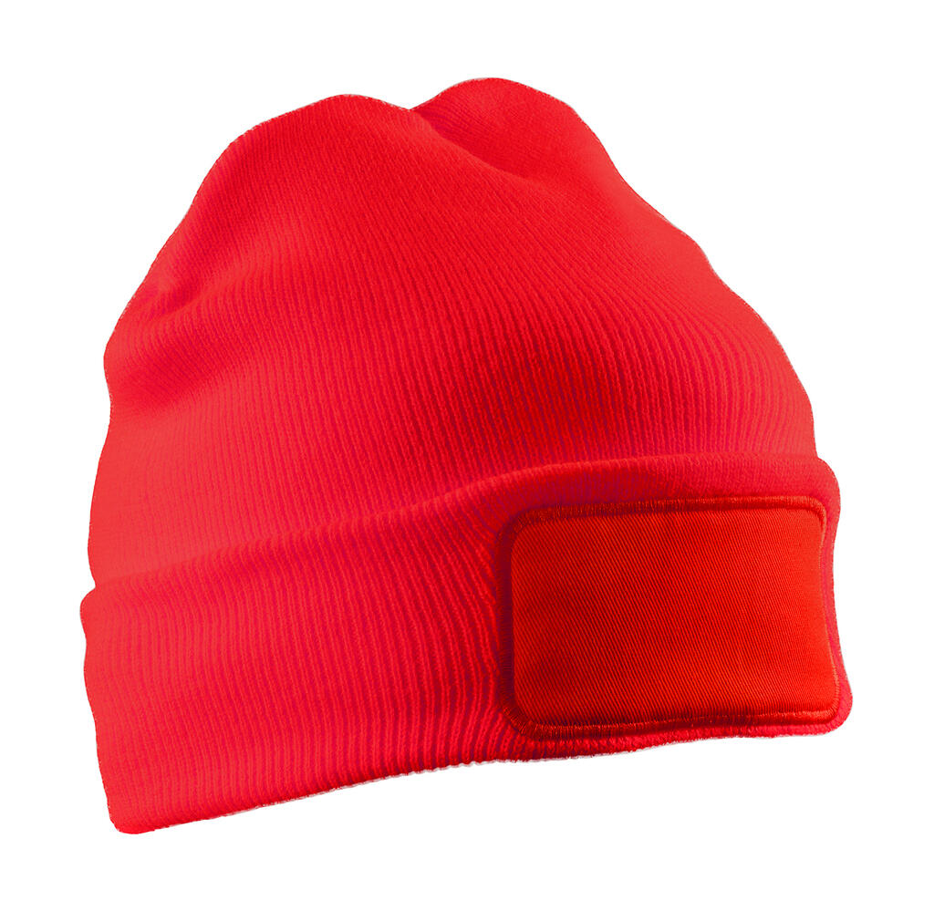 Recycled Double Knit Printers Beanie Red