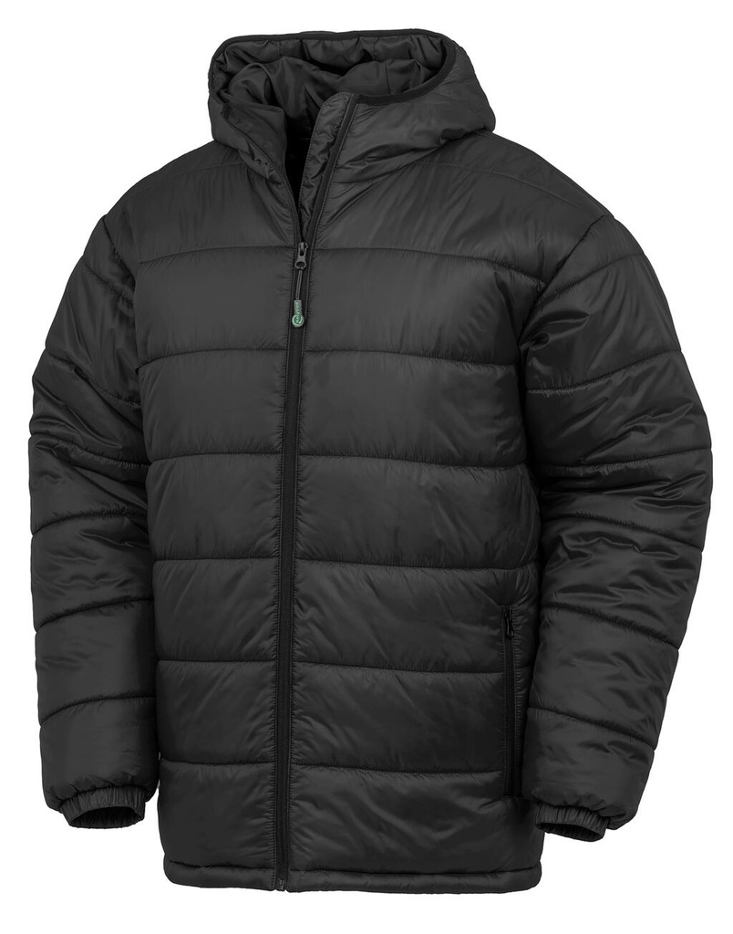 Recycled Hooded Padded Parka Black