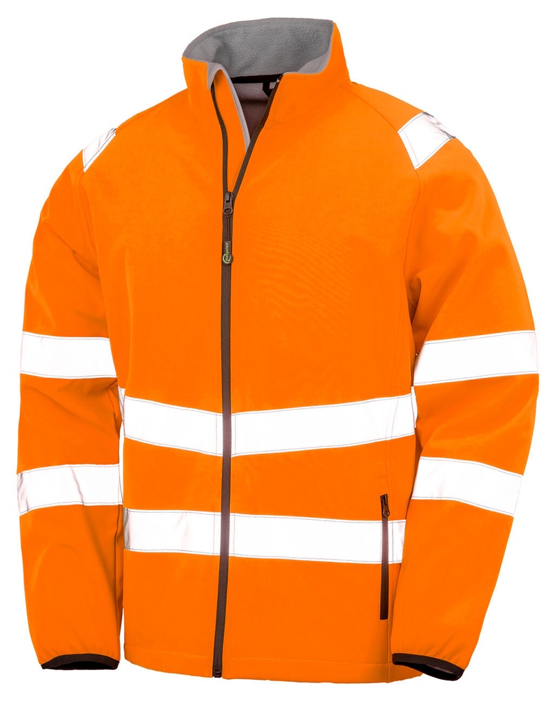 Recycled Printable Safety Softshell Fluorescent Orange