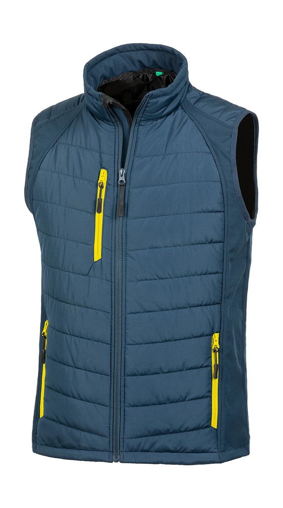 Compass Padded Softshell Gilet Navy/Yellow
