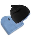 Soft Feel Cuffless Reversible Beanie Black/Sky