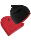 Soft Feel Cuffless Reversible Beanie Black/Red