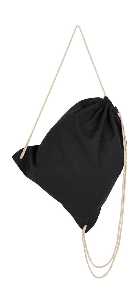Cotton Drawstring Backpack Black