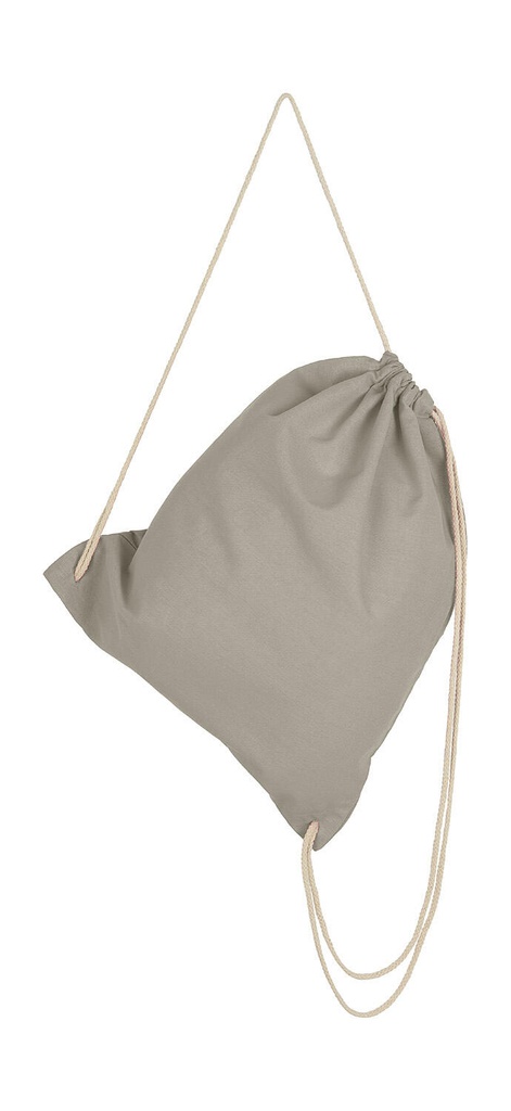 Cotton Drawstring Backpack Light Grey
