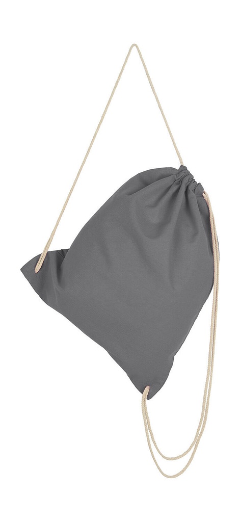 Cotton Drawstring Backpack Dark Grey