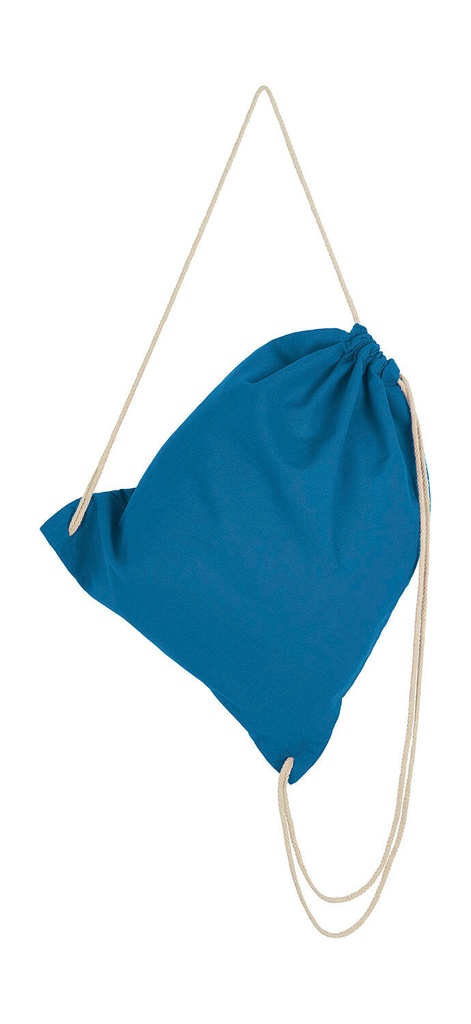 Cotton Drawstring Backpack Mid Blue