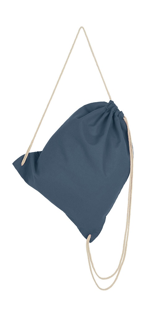 Cotton Drawstring Backpack Indigo Blue