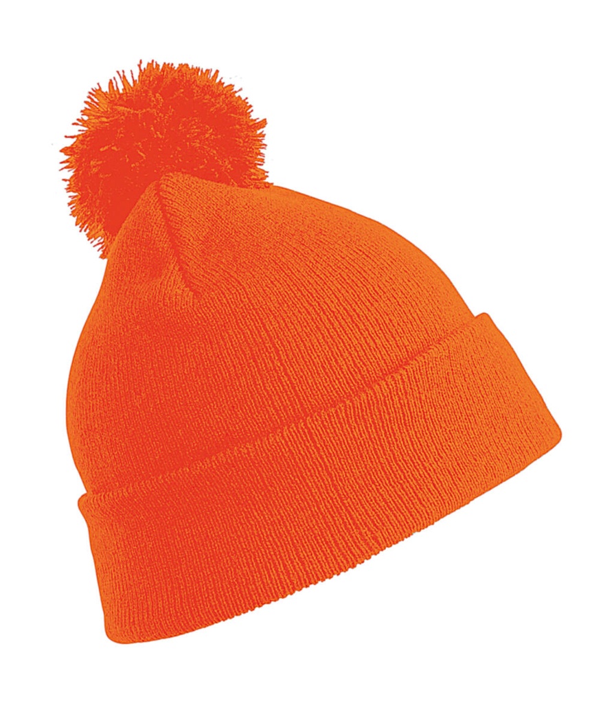 Junior Pom Pom Beanie Fluorescent Orange