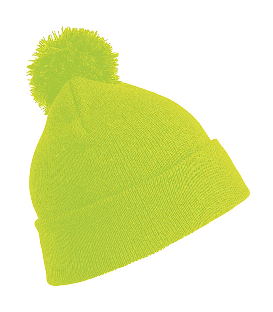 Junior Pom Pom Beanie Fluorescent Yellow