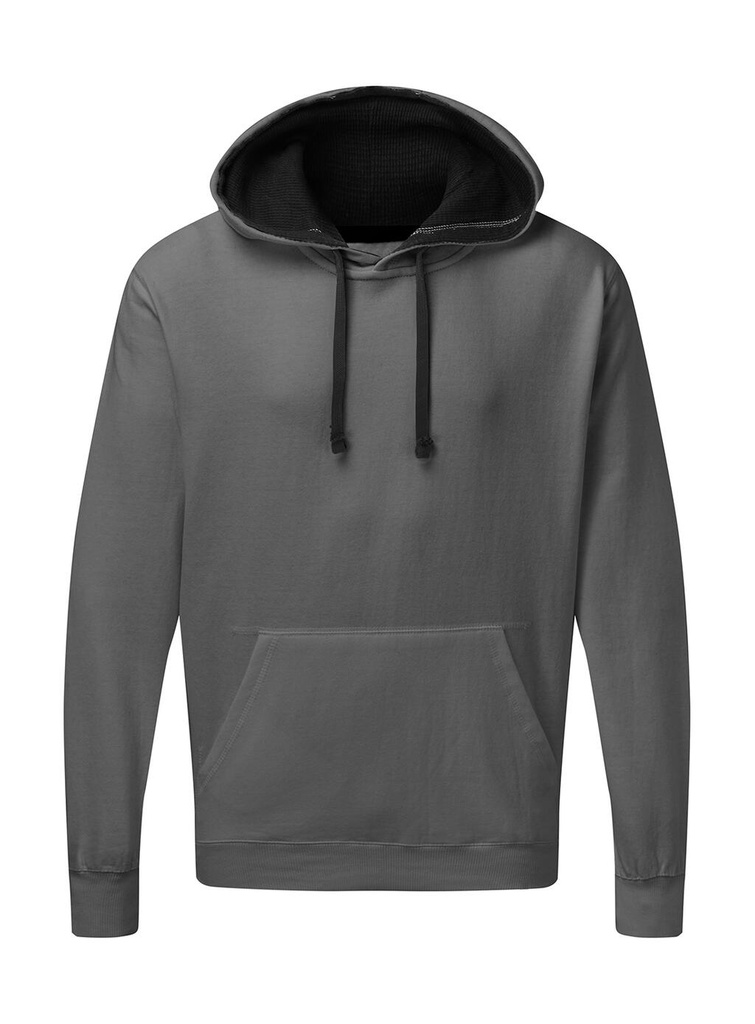 Contrast Hooded Sweatshirt Men Grey/Black