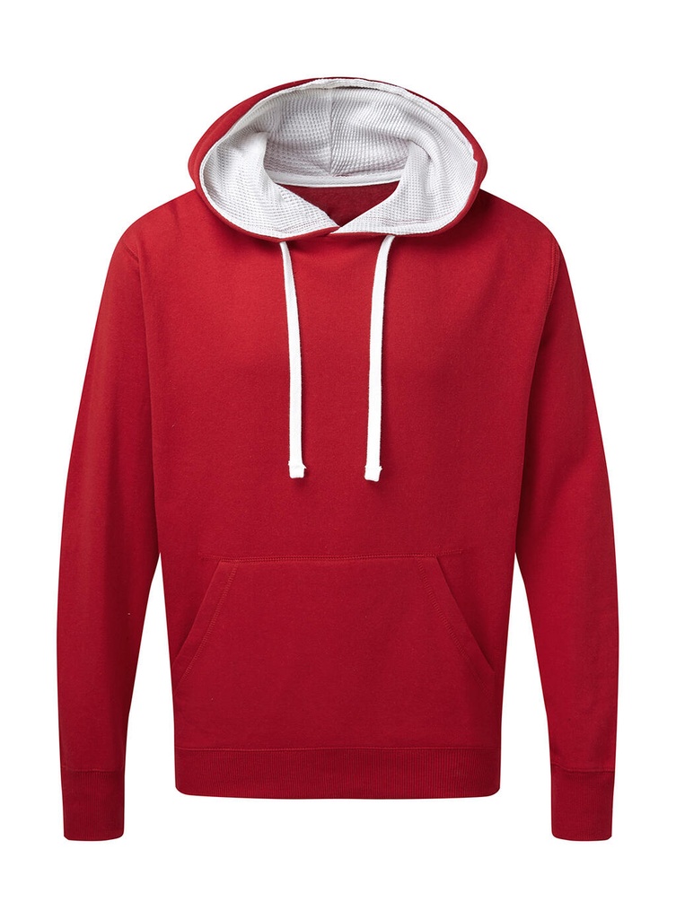 Contrast Hooded Sweatshirt Men Red/White