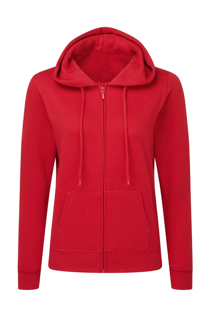 Hooded Full Zip Women Red