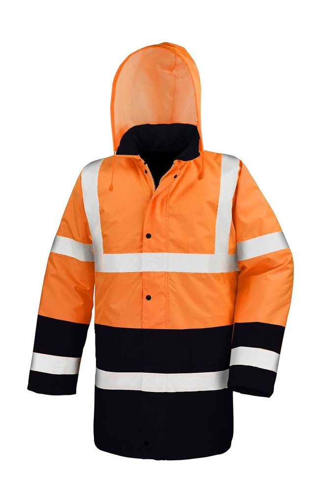 Core Motorway 2-Tone Safety Coat Fluorescent Orange/Black