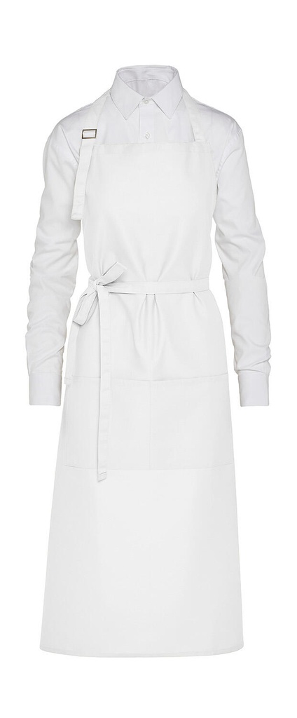 AMSTERDAM - Recycled Bib Apron with Pocket White