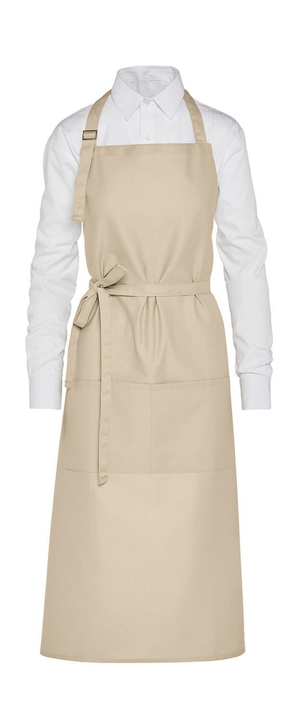 AMSTERDAM - Recycled Bib Apron with Pocket Natural