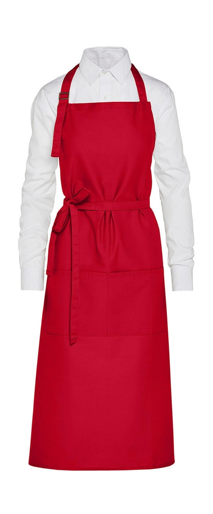 AMSTERDAM - Recycled Bib Apron with Pocket Red