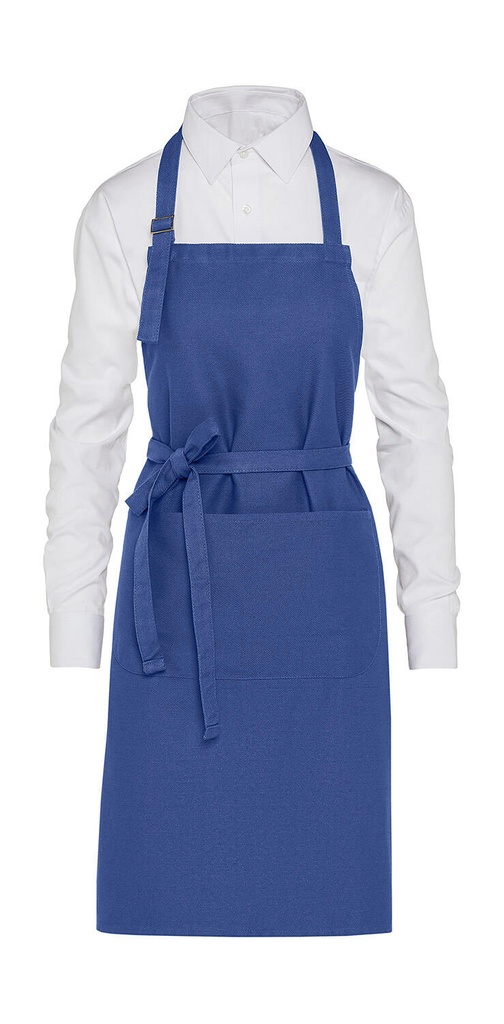 LISBON - Organic Heavyweight Bib Apron with Pocket Royal Blue