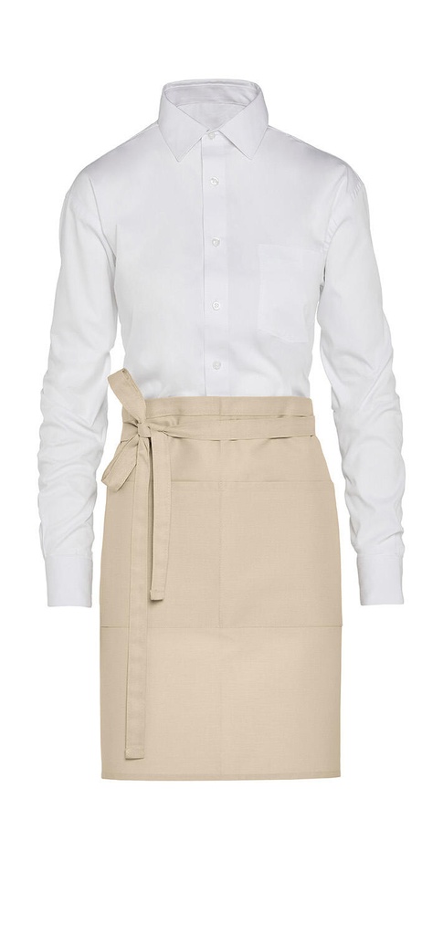 BRUSSELS - Short Recycled Bistro Apron with Pocket Natural