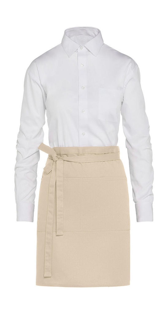 BRUSSELS - Short Bistro Apron with Pocket Natural