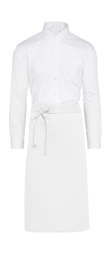 ROME - Medium length Bistro Apron with Pocket White