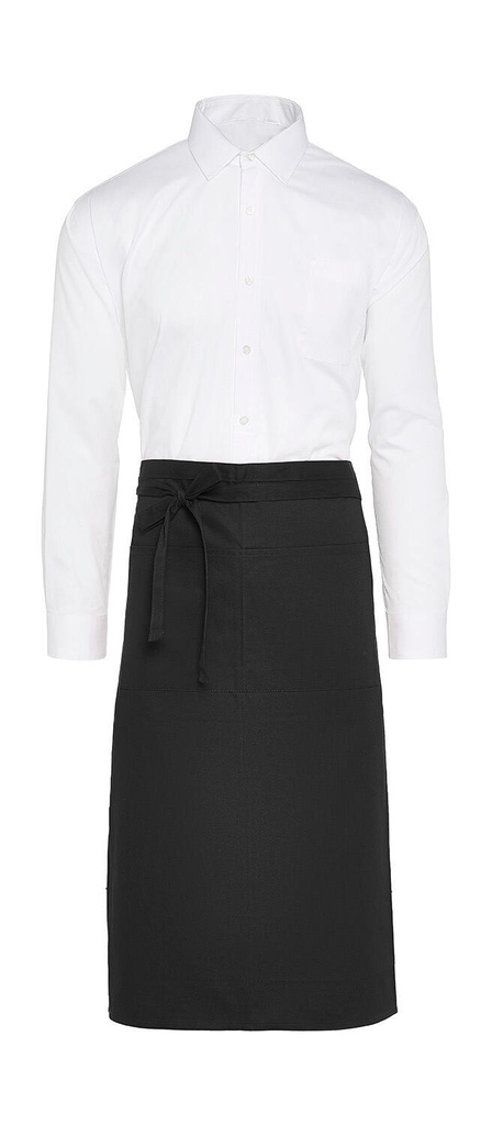 ROME - Medium length Bistro Apron with Pocket Black