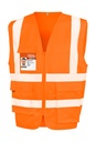Heavy Duty Polycotton Security Vest Fluorescent Orange