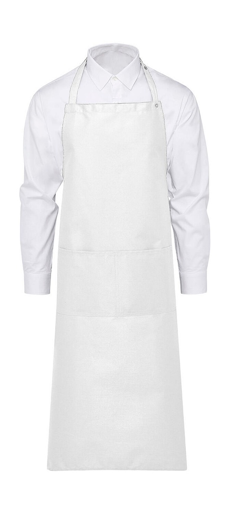 AMSTERDAM Bib Apron with Pocket White