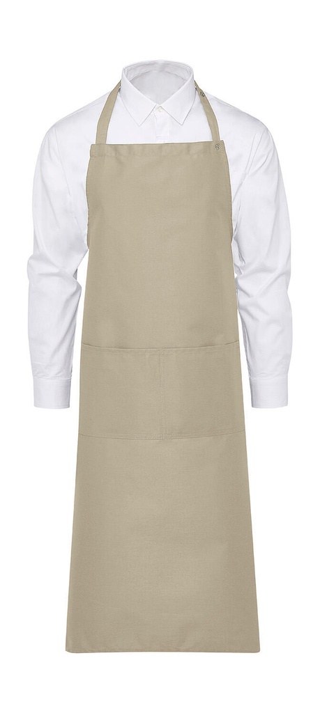 AMSTERDAM Bib Apron with Pocket Natural