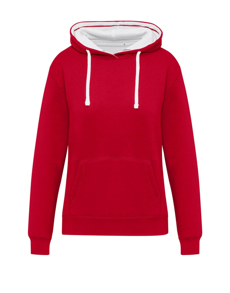 Originals Contrast Hooded Sweat Women Red/Snowwhite