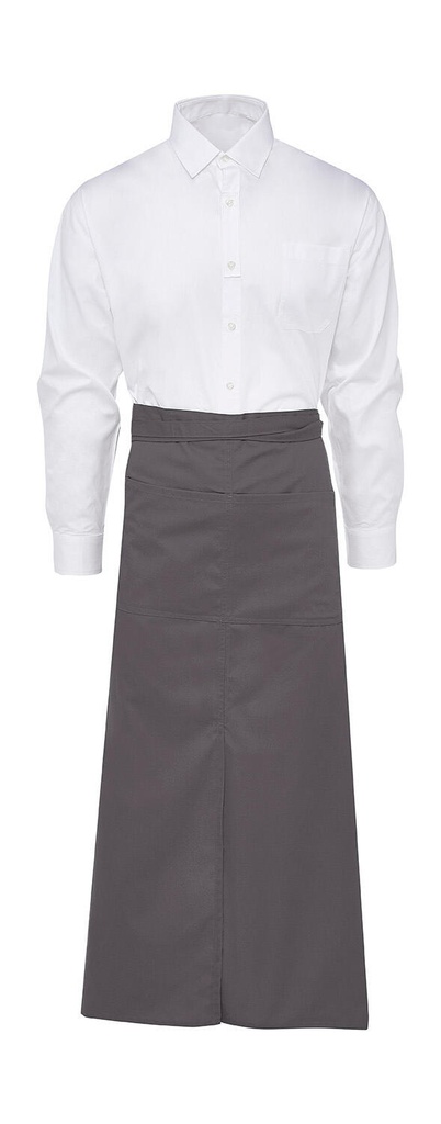 BERLIN Long Bistro Apron with Vent and Pocket Grey