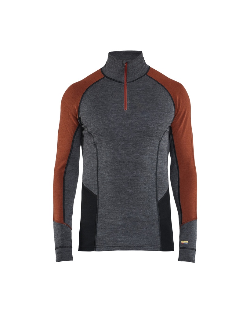 4699 Onderhemd met halve rits merinowol XWARM