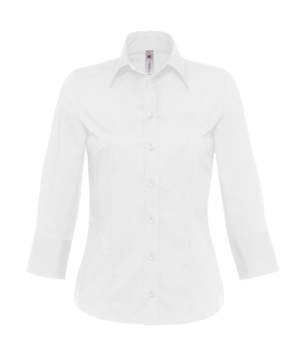 Milano/women Popelin Shirt 3/4 sleeves White