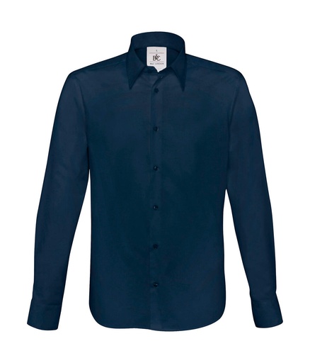 London Stretch Shirt LS Navy