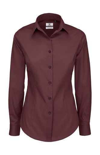 Black Tie LSL/women Poplin Shirt Luxurious Red