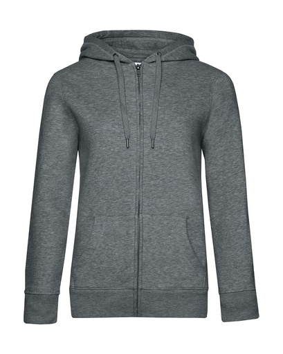 QUEEN Zipped Hooded /women Heather Mid Grey