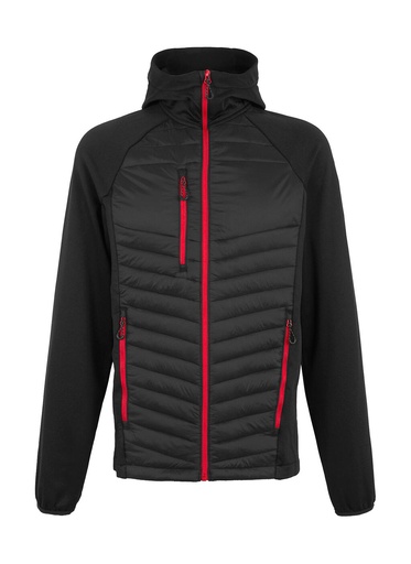 Men’s Navigate Hybrid Hooded Jacket Black/Classic Red