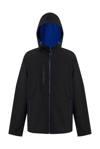 Navigate 2-Layer Hooded Softshell Jacket Black/New Royal