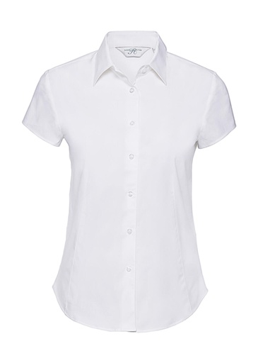 Fitted Short Sleeve Blouse White