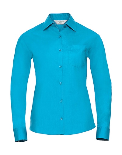 Ladies' LS Poplin Shirt Turquoise