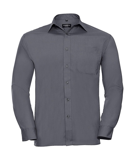 Poplin Shirt LS Convoy Grey