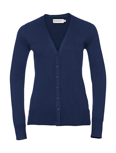 Ladies’ V-Neck Knitted Cardigan Denim Marl