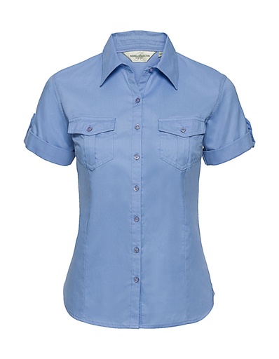 Ladies' Roll Sleeve Shirt Blue