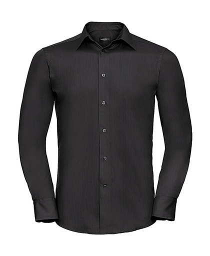 Tailored Poplin Shirt LS Black